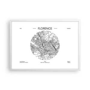 Affiche dans un cadre blanc - Poster - Anatomie de Florence - 70x50 cm