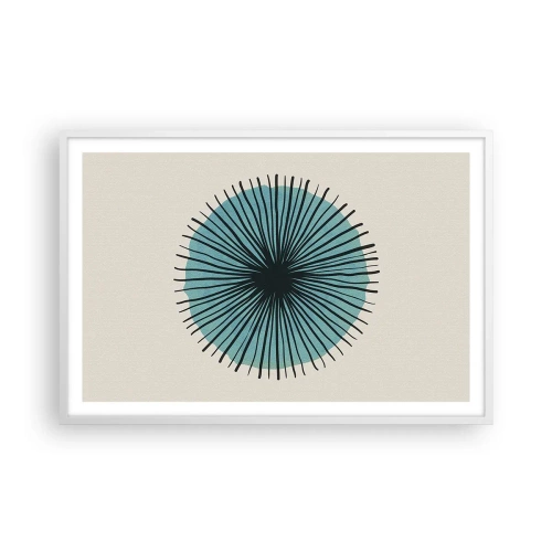 Affiche dans un cadre blanc - Poster - Rayonnant dans l'azur - 91x61 cm