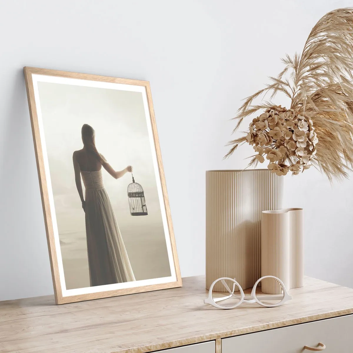 Affiche dans un chêne clair - Poster - Soi libre - 70x100 cm