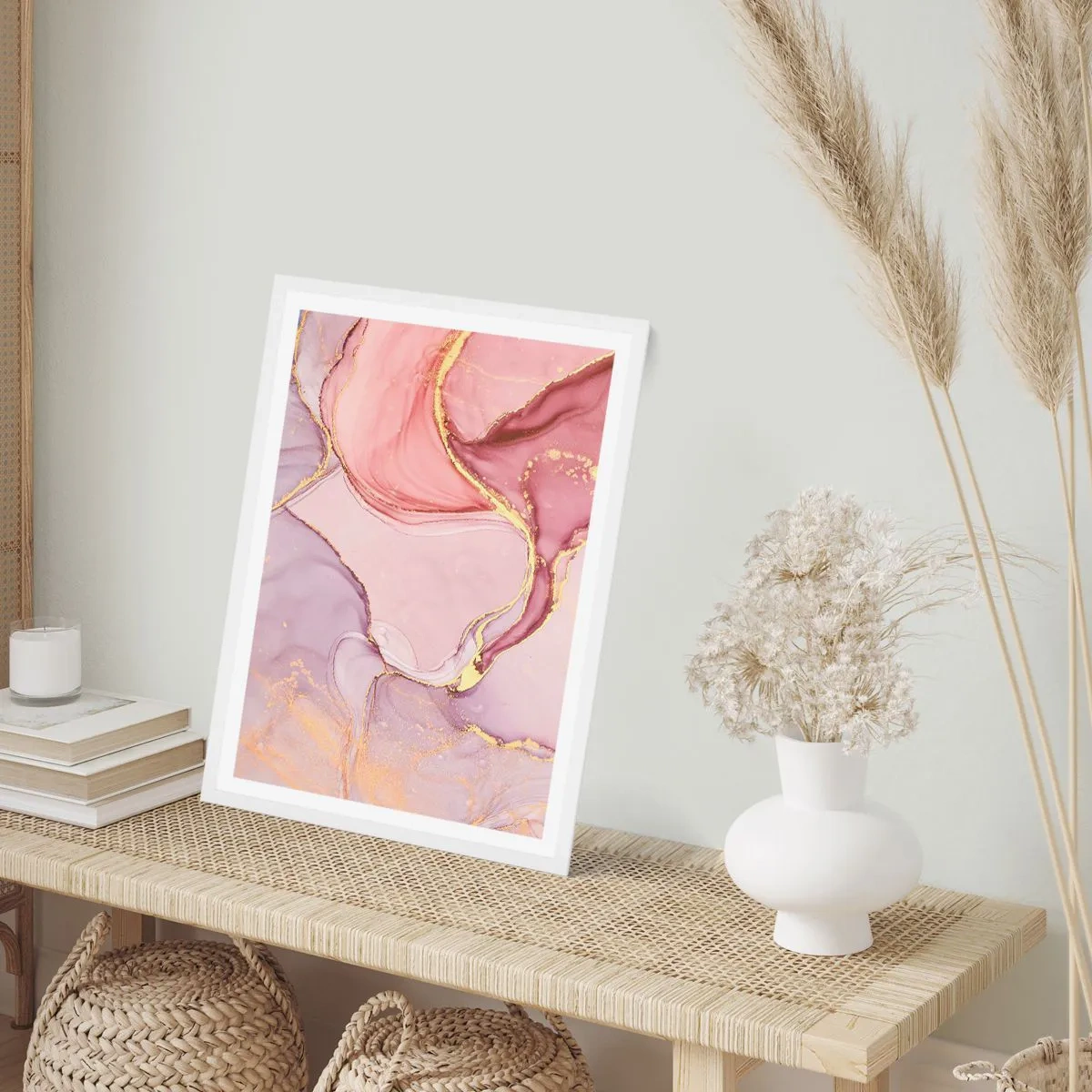 Affiche dans un cadre blanc - Poster - Caresse de couleurs - 50x70 cm