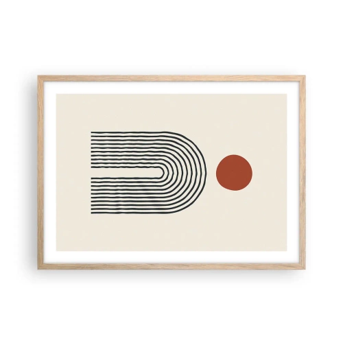 Affiche dans un chêne clair - Poster - Le magnétisme des formes et des couleurs - 70x50 cm
