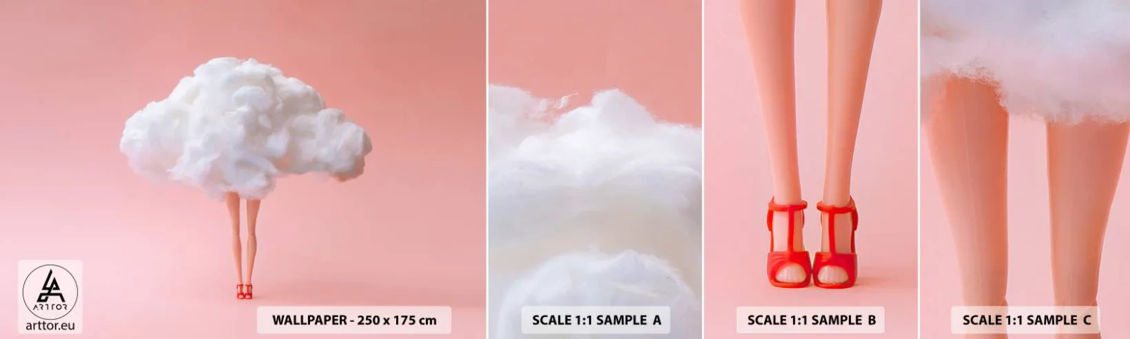 Échantillon de Papier Peint Autocollant Deluxe Sticker - Douce promesse - Abstraction, Femme, Jambes de femme - 100x30 cm