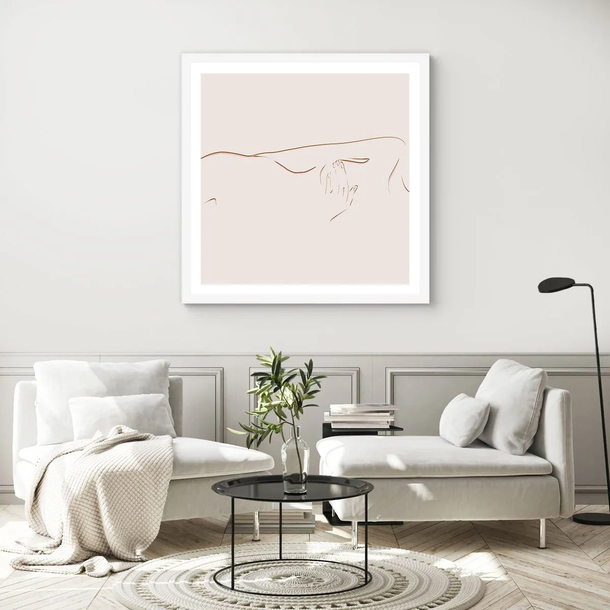 Affiche dans un cadre blanc - Poster - La forme du désir - 60x60 cm