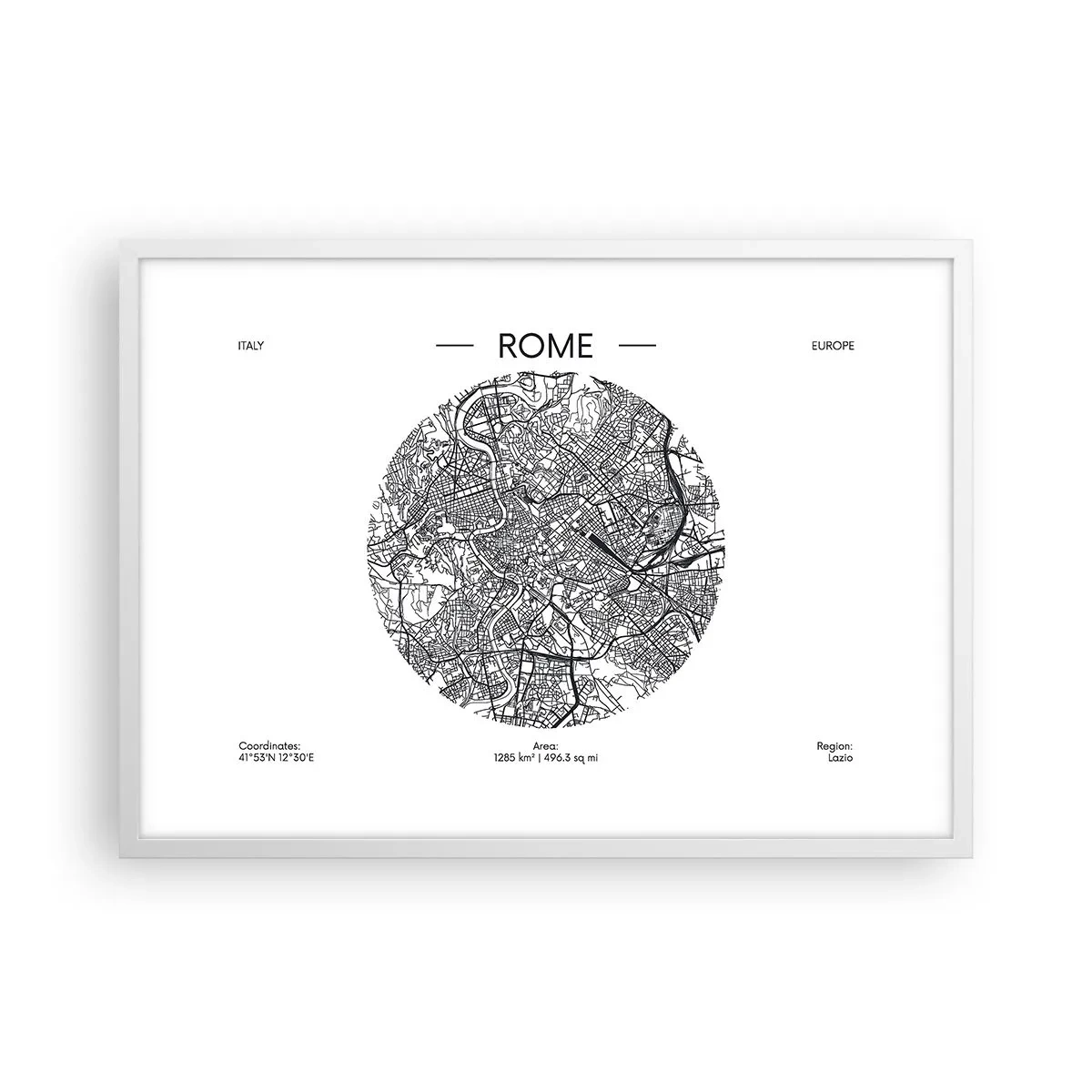 Affiche dans un cadre blanc - Poster - Anatomie de Rome - 70x50 cm