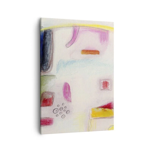 Impression sur toile - Image sur toile - Formes abstraites colorées sur fond clair - 50x70cm - Plus convexe que concave ou plat - Décoration murale moderne pour le salon et la chambre ARTTOR