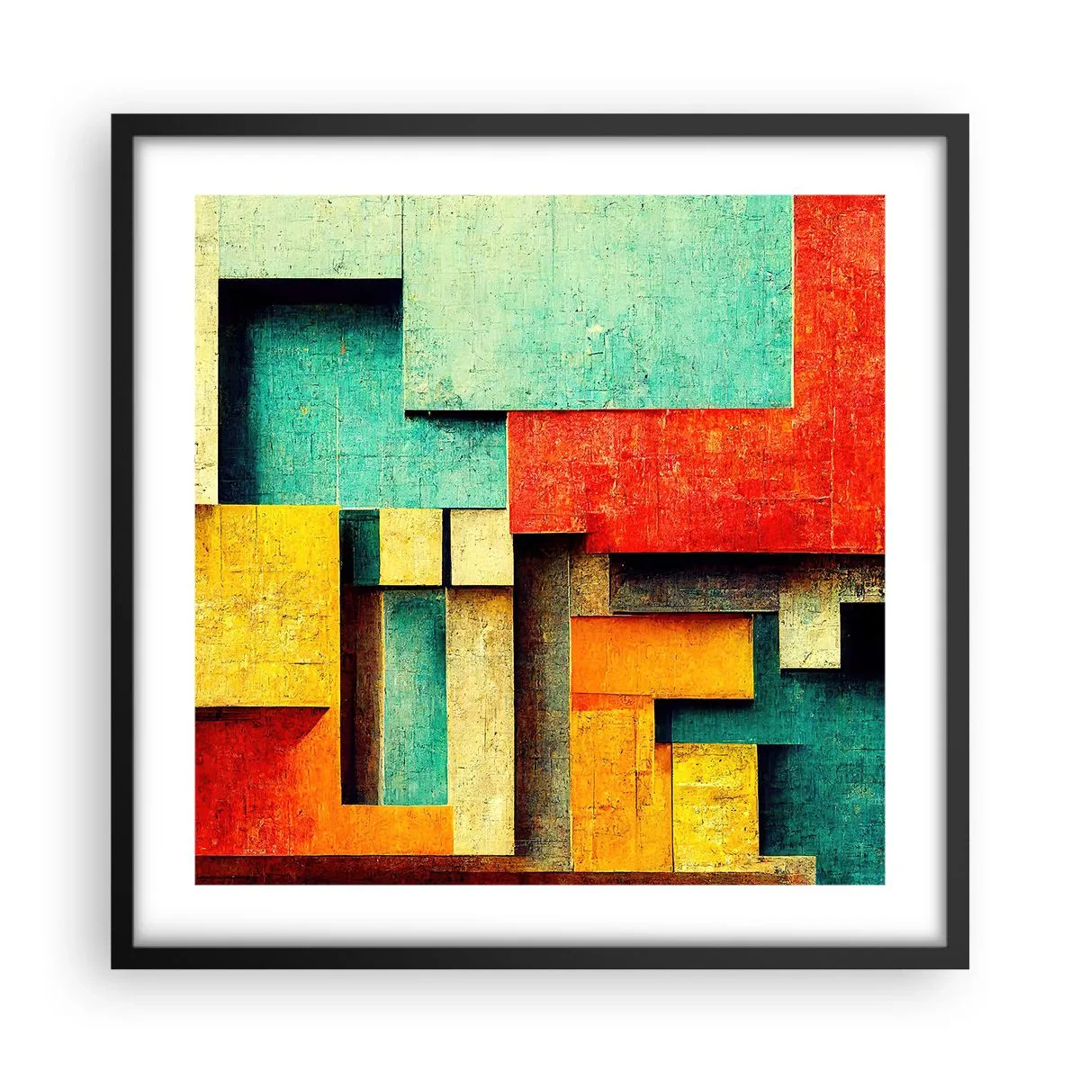 Affiche dans un cadre noir - Poster - Festival des angles droits - 50x50 cm