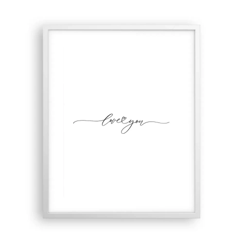 Affiche dans un cadre blanc - Poster - Noir sur blanc - 40x50 cm