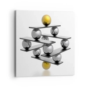 Impression sur toile - Image sur toile - Balance d'or et d'argent - 70x70 cm