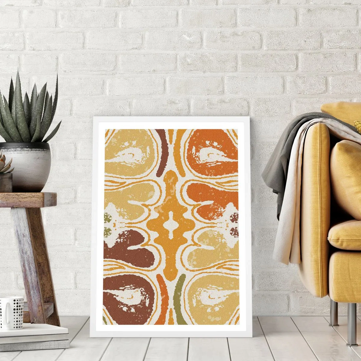 Affiche dans un cadre blanc - Poster - Abstraction sentimentale - 50x70 cm