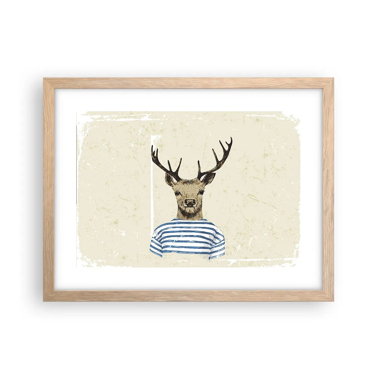 Affiche dans un chêne clair - Poster - Parce que j'aime les chemises rayées - 40x30 cm