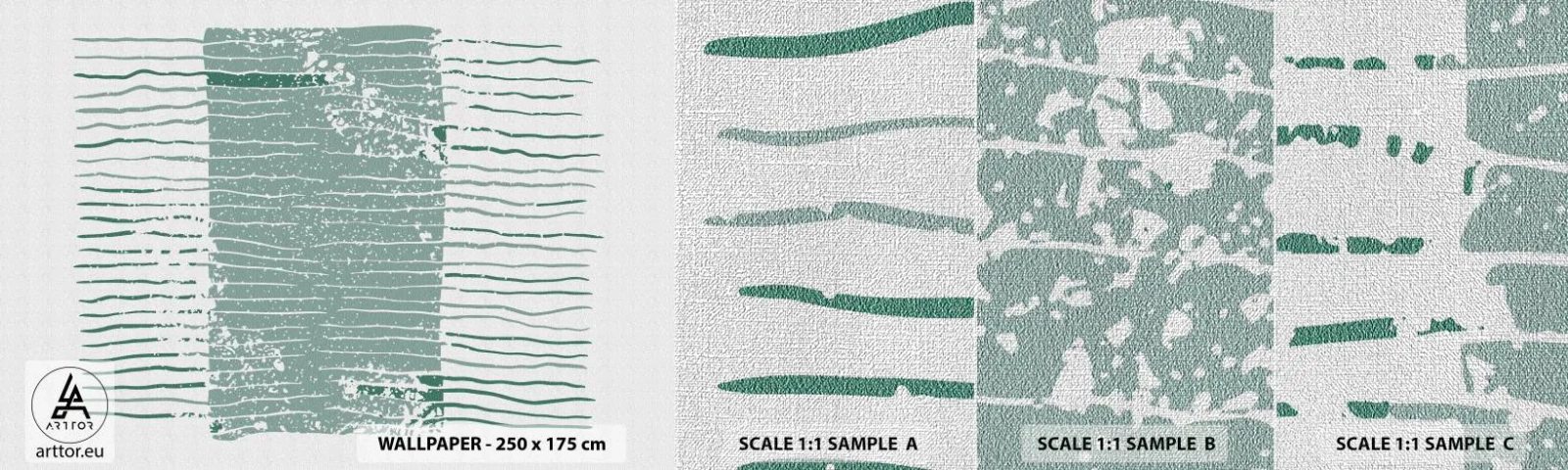 Échantillon de Papier Peint Premium Canvas - Abstraction de la mer - Minimalisme, Pastel, Hipster - 100x30 cm