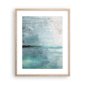 Affiche dans un chêne clair - Poster - Horizontalement en bleu - 40x50 cm