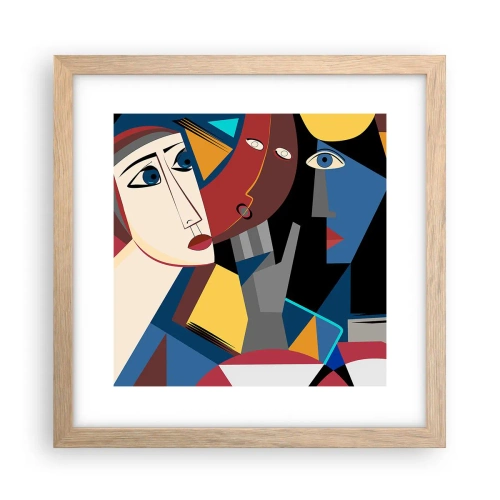 Affiche dans un chêne clair - Poster - Une conversation entre cubistes - 30x30 cm
