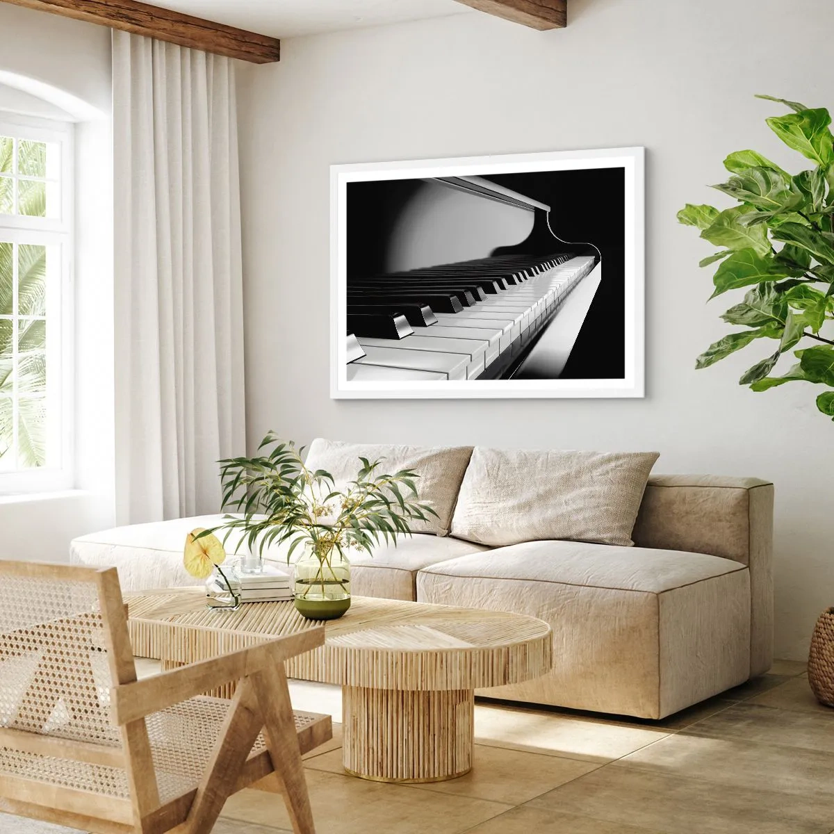 Affiche dans un cadre blanc - Poster - Harmonie des formes et des couleurs - 50x40 cm