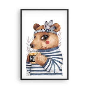 Affiche dans un cadre noir - Poster - Un nounours trop mignon - 61x91 cm