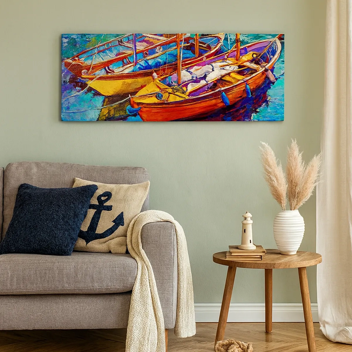 Impression sur toile - Image sur toile - Sur l'eau épaisse de couleurs - 30x30 cm