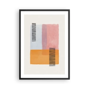 Affiche dans un cadre noir - Poster - Formes géométriques aux couleurs pastel avec des accents de lignes - 50x70cm - D'un coin à l'autre - Décoration murale moderne pour le salon et la chambre ARTTOR