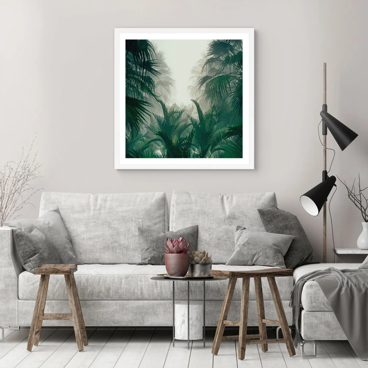 Affiche dans un cadre blanc - Poster - Secret tropical - 30x30 cm