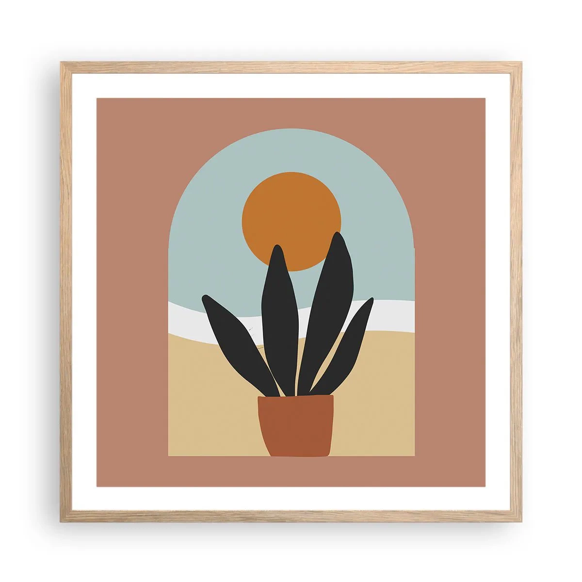 Affiche dans un chêne clair - Poster - Petits bonheurs - 60x60 cm