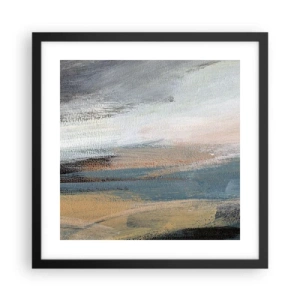 Affiche dans un cadre noir - Poster - Abstraction : paysage nordique - 40x40 cm