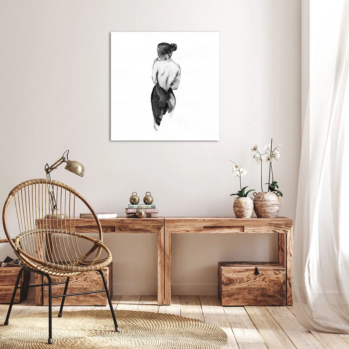 Impression sur toile - Image sur toile - Auprès d'elle, le monde disparaît - 70x70 cm