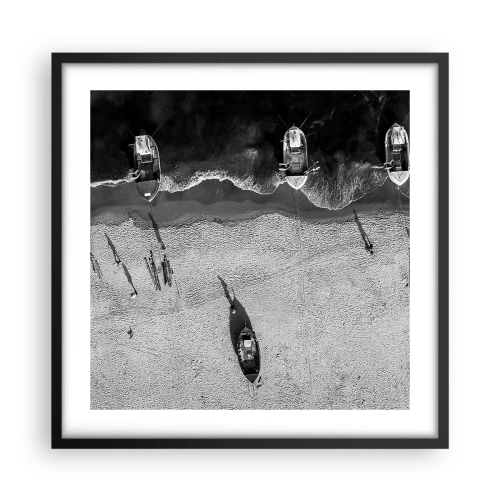 Affiche dans un cadre noir - Poster - Toujours sur le rivage… - 50x50 cm