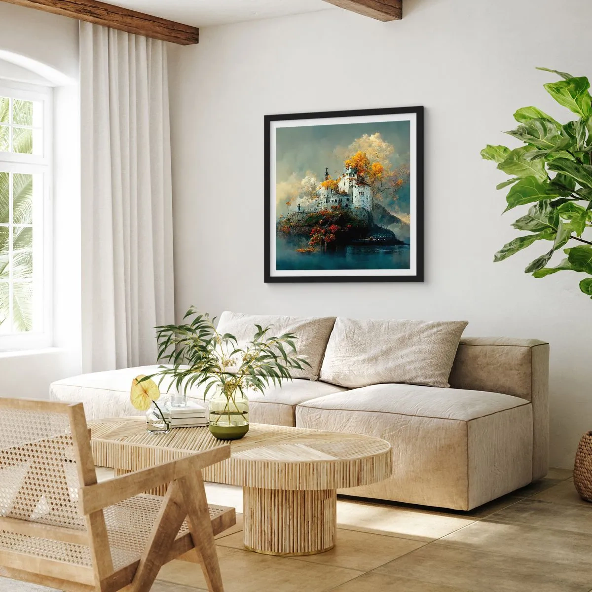 Affiche dans un cadre noir - Poster - Le début d'une histoire romantique - 40x40 cm