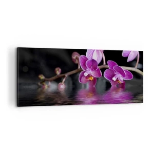Impression sur toile - Image sur toile - Reflet lilas de la beauté - 100x40 cm