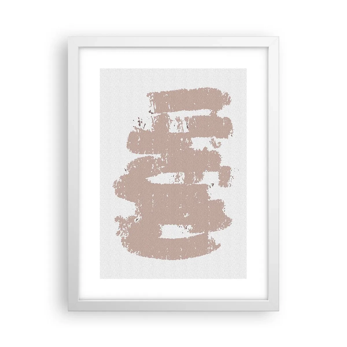 Affiche dans un cadre blanc - Poster - Abstraction en rose tendre - 30x40 cm