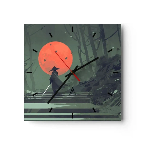 Horloge murale - Pendule murale - Guerrier de la lune rouge - 40x40 cm