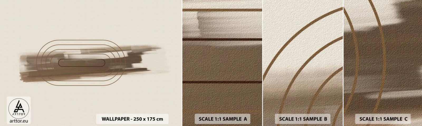 Échantillon de Papier Peint Autocollant Deluxe Sticker - Parfum de gris - Abstraction, Morceau, Art moderne - 100x30 cm