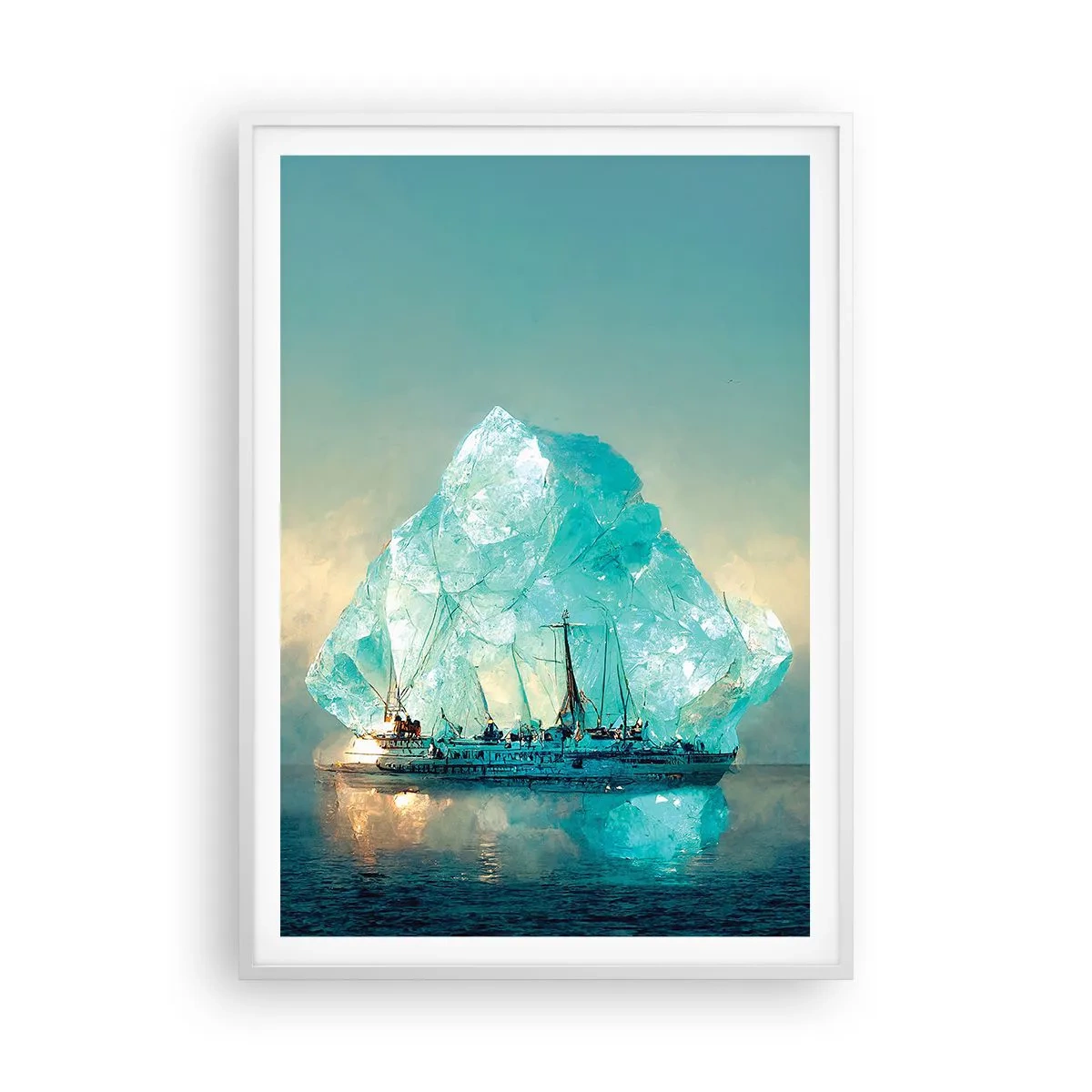 Affiche dans un cadre blanc - Poster - Diamant arctique - 70x100 cm