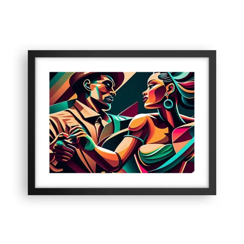 Affiche dans un cadre noir - Poster - Au rythme du coeur - 40x30 cm