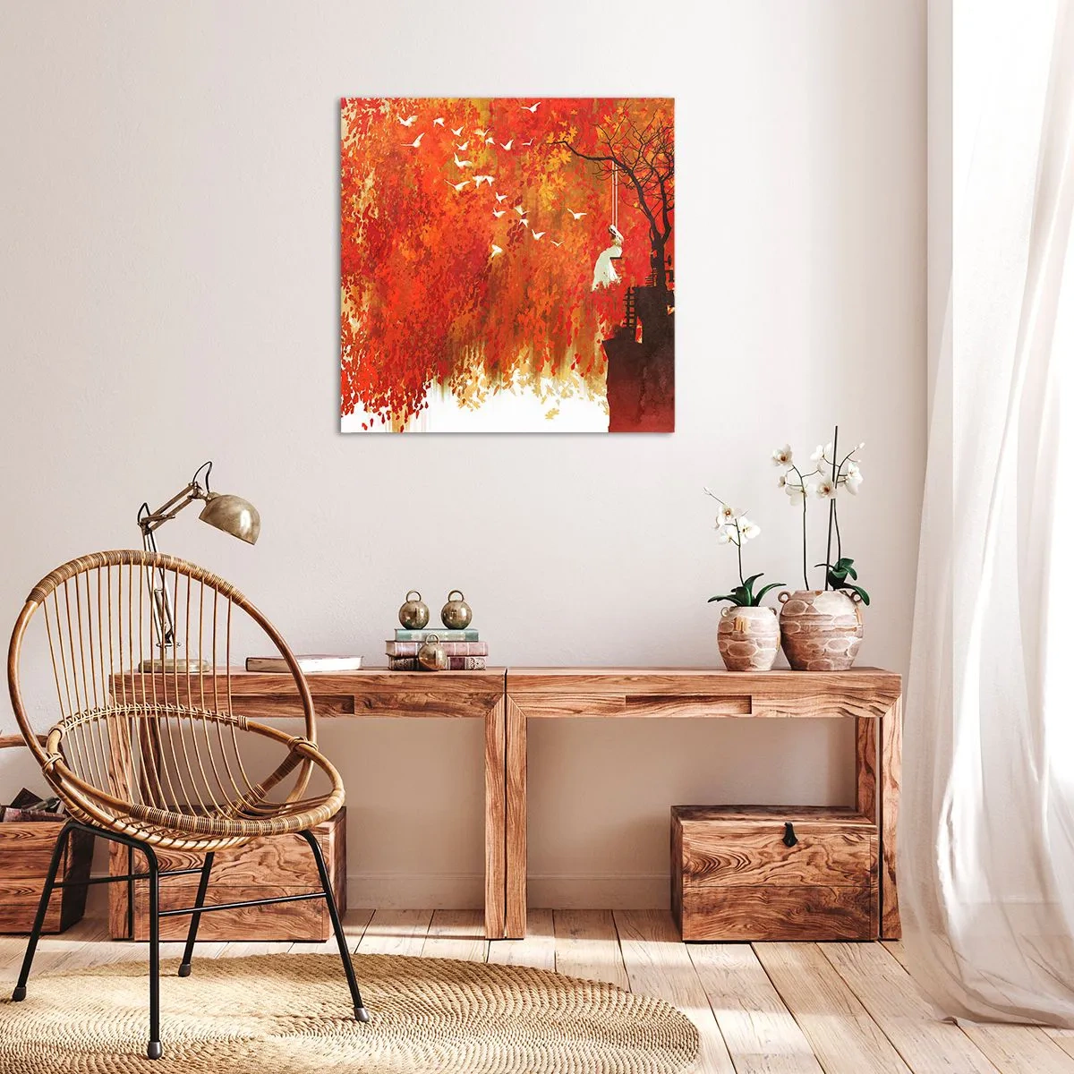 Impression sur toile - Image sur toile - S'envolera-t-il avec eux ? - 70x70 cm