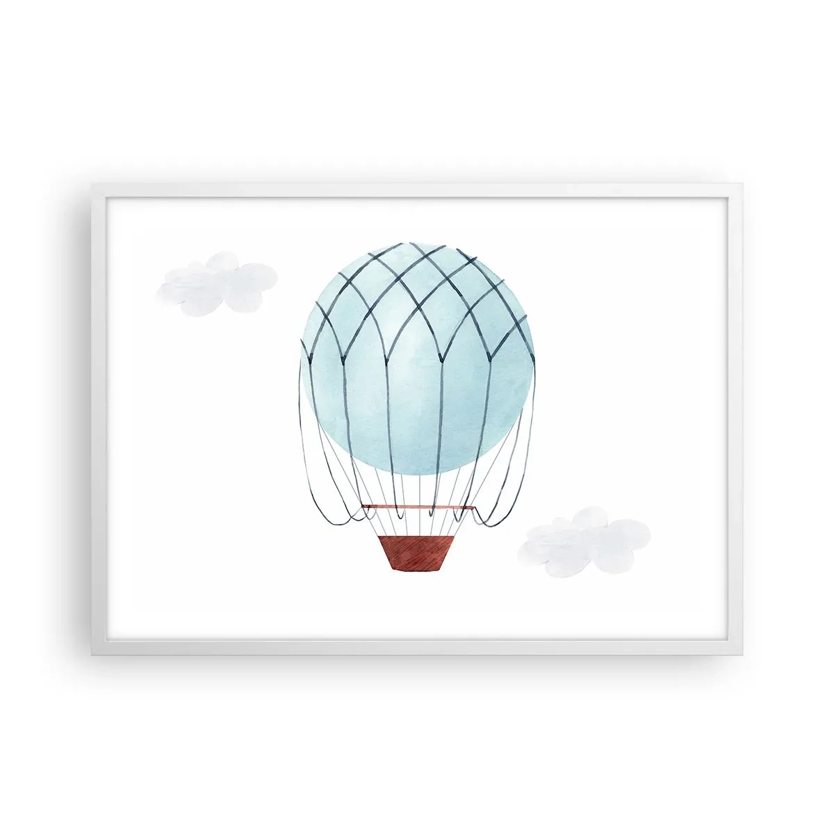 Affiche dans un cadre blanc - Poster - Entièrement dans les nuages - 70x50 cm