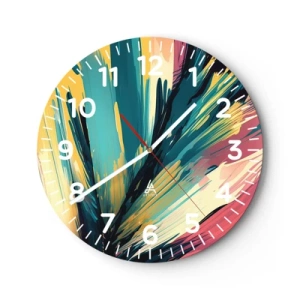 Horloge murale - Pendule murale - Composition – une explosion de joie - 30x30 cm