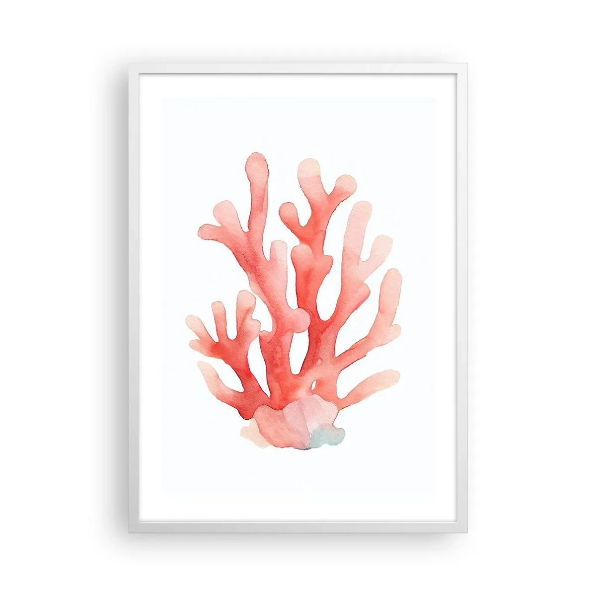 Affiche dans un cadre blanc - Poster - Corail couleur corail - 50x70 cm