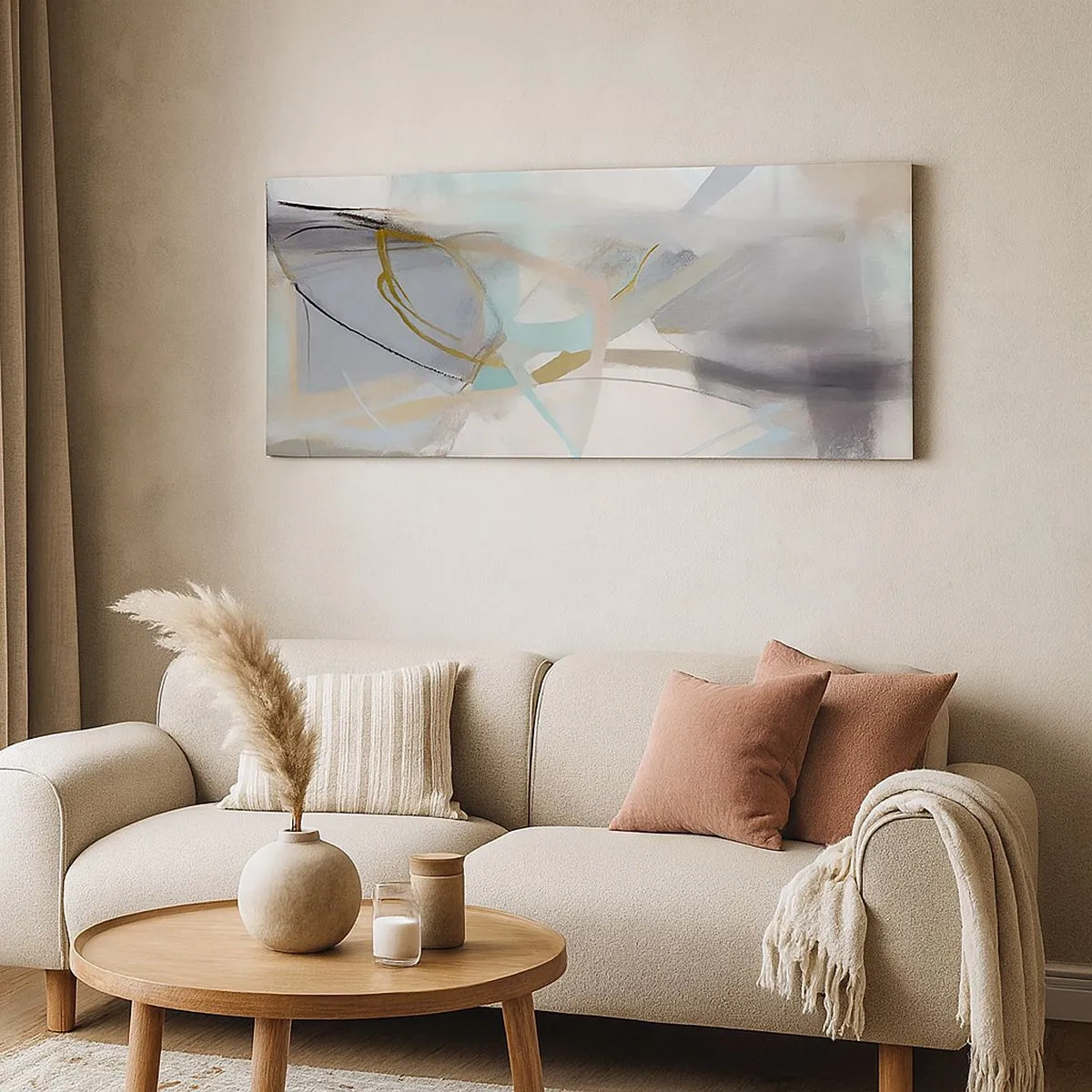 Impression sur toile - Image sur toile - Abstraction brumeuse - 100x40 cm