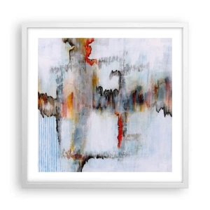 Affiche dans un cadre blanc - Poster - Un bâton sur l'eau - 50x50 cm