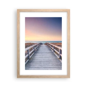 Affiche dans un chêne clair - Poster - Aurore baltique du soir - 30x40 cm