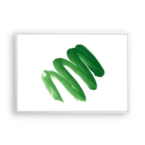 Affiche dans un cadre blanc - Poster - Blague verte - 100x70 cm
