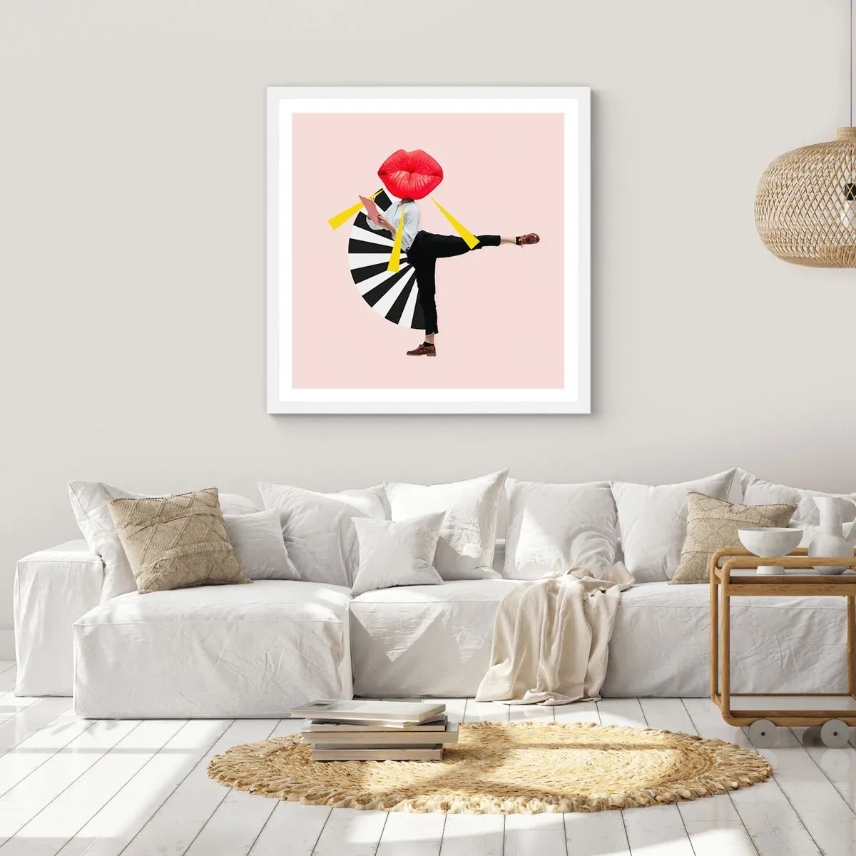 Affiche dans un cadre blanc - Poster - Pop-art surréaliste - 60x60 cm