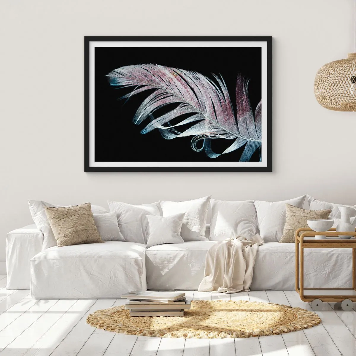 Affiche dans un cadre noir - Poster - Pensez au toucher - 50x40 cm