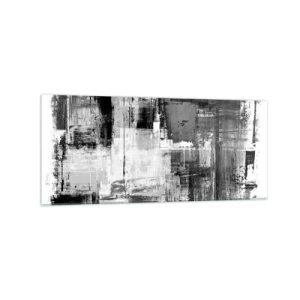 Impression sur verre - Image sur verre - Composition abstraite en noir, blanc et gris - 120x50cm - Le gris est beau - Décoration murale moderne pour le salon et la chambre ARTTOR