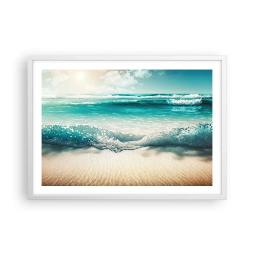 Affiche dans un cadre blanc - Poster - La paix de l'océan - 70x50 cm