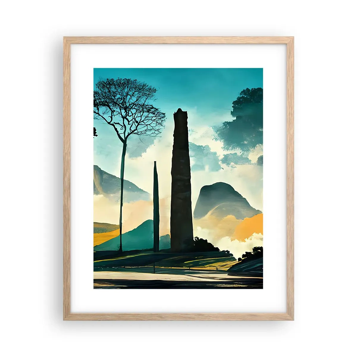 Affiche dans un chêne clair - Poster - Toujours de plus en plus haut - 40x50 cm