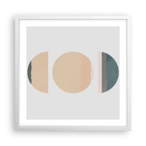 Affiche dans un cadre blanc - Poster - Cercles après cercles - 50x50 cm