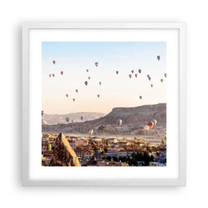 Affiche dans un cadre blanc - Poster - Comme des navires dans le ciel - 40x40 cm