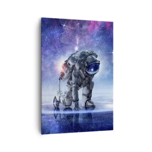 Impression sur toile - Image sur toile - Astronaute dans un paysage galactique - 70x100cm - Le ciel étoilé au dessus de moi - Décoration murale moderne pour le salon et la chambre ARTTOR