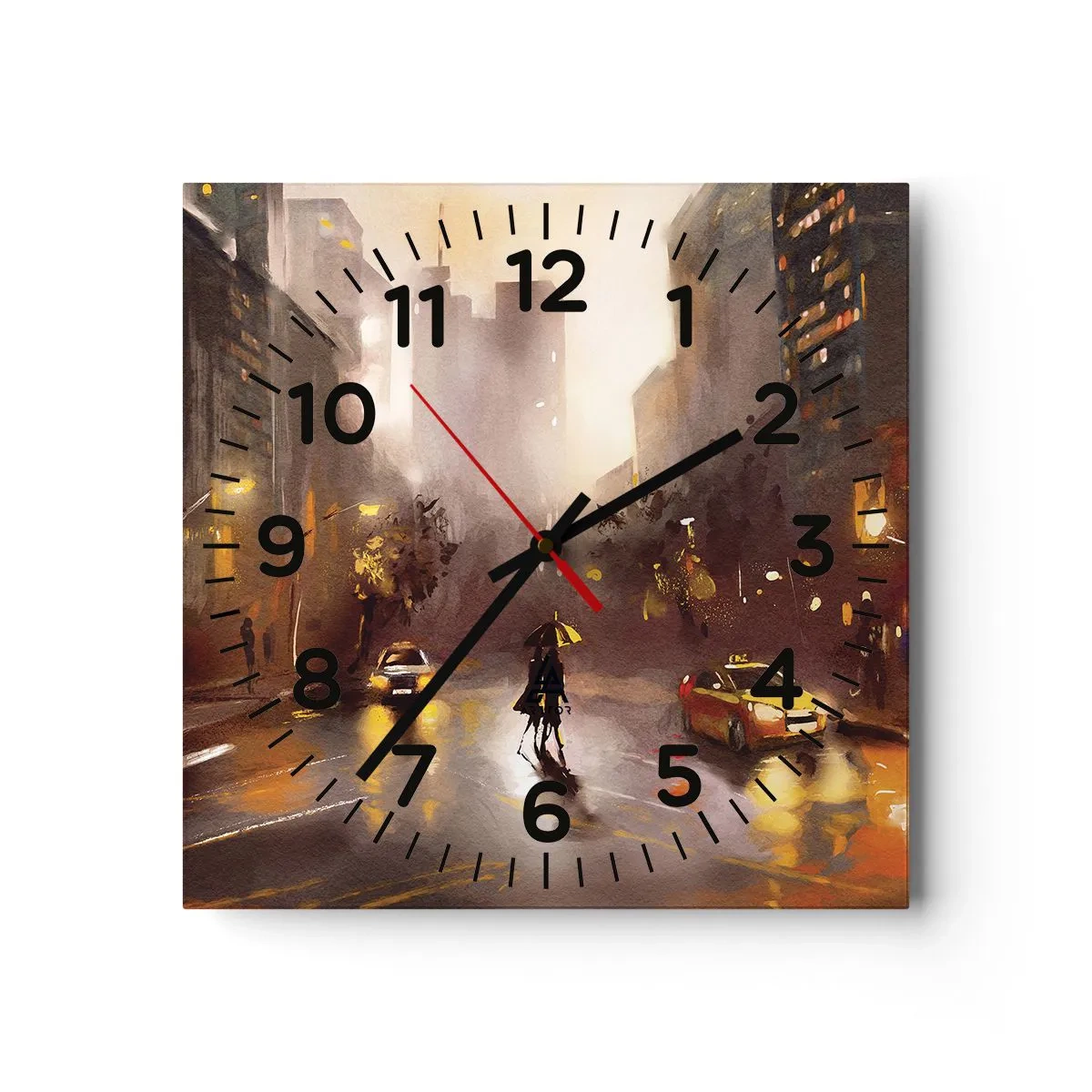 Horloge murale - Pendule murale - Dans les lumières de New-York - 30x30 cm